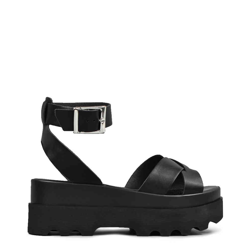 Altercore - Zoe Plateau Sandaal - Zwart